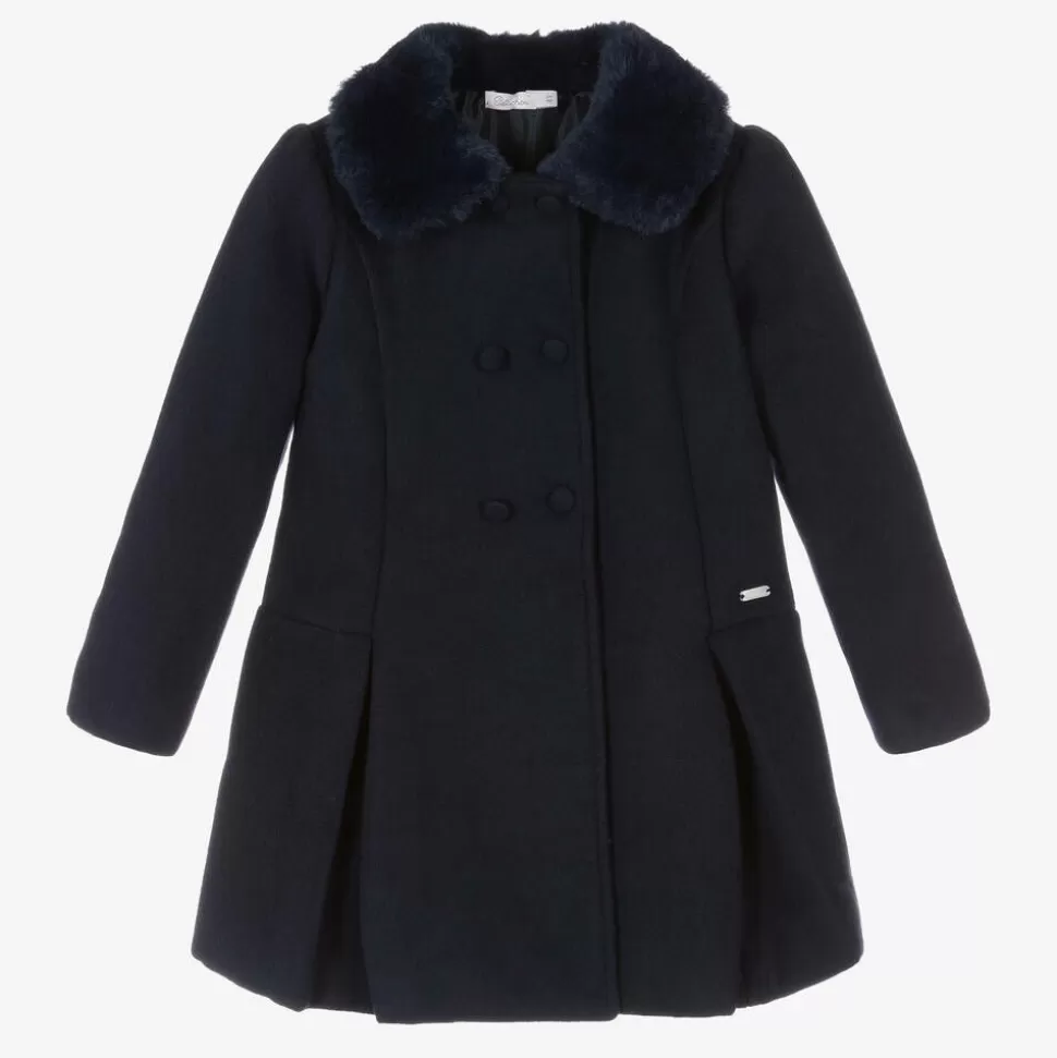 Patachou Girls Navy Blue Felted Coat^ Coats & Jackets
