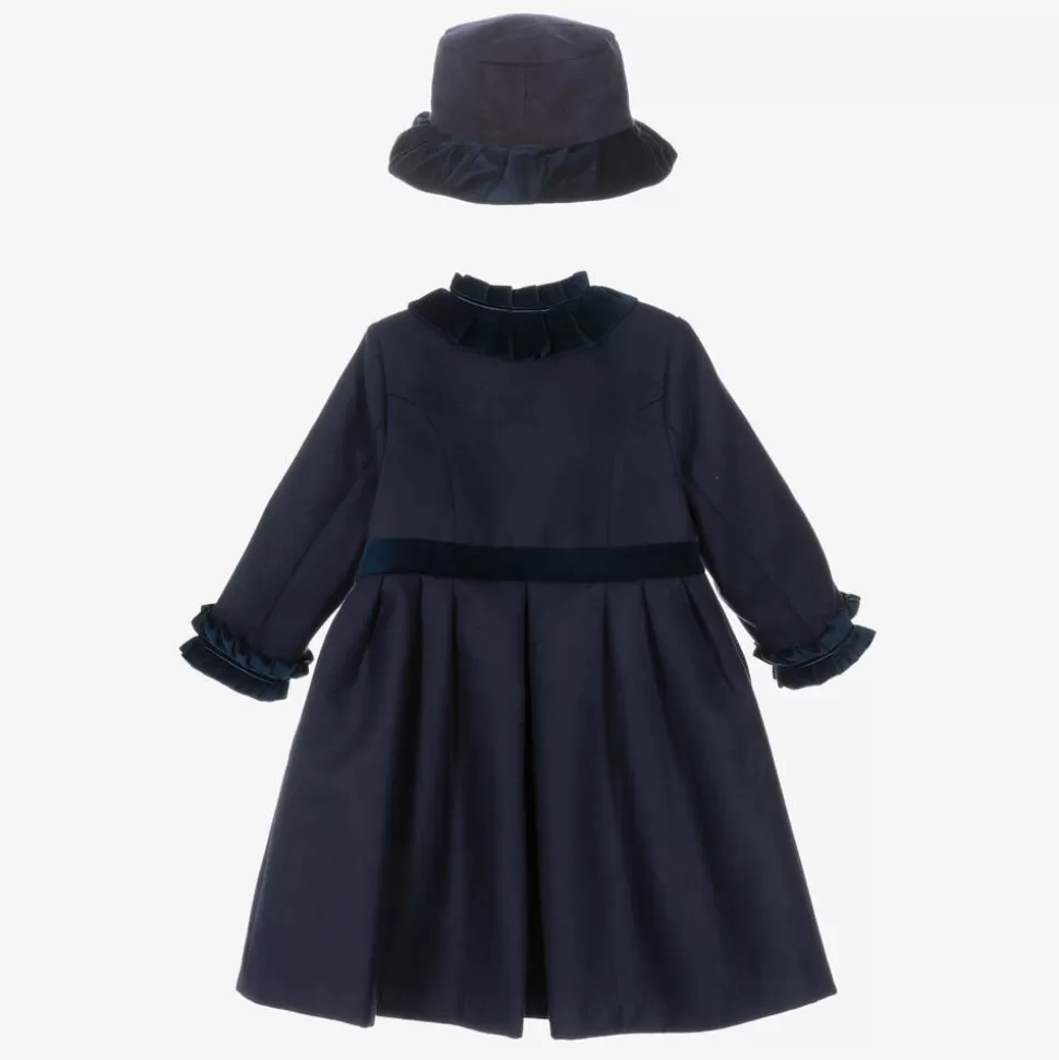 Sarah Louise Girls Navy Blue Felted Hat & Coat Set^ Coats & Jackets