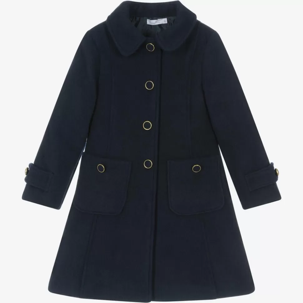 Patachou Girls Navy Blue Flannel Coat^ Coats & Jackets
