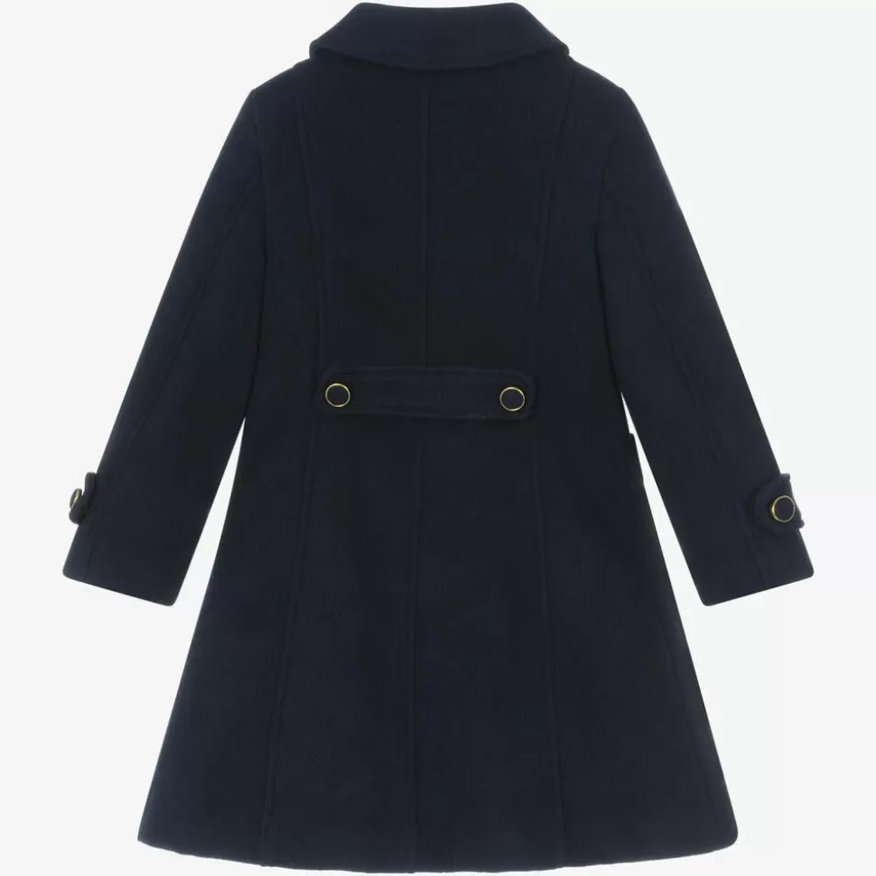Patachou Girls Navy Blue Flannel Coat^ Coats & Jackets