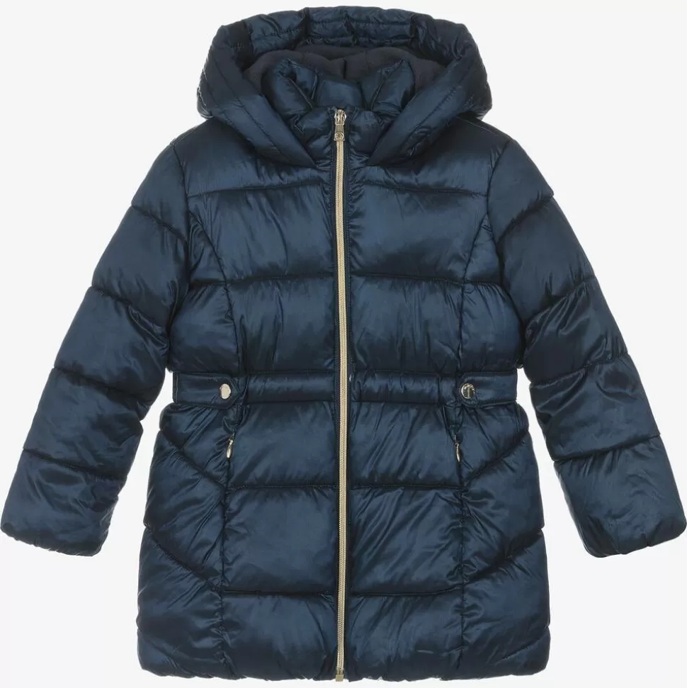 Mayoral Girls Navy Blue Hooded Puffer Coat^ Coats & Jackets