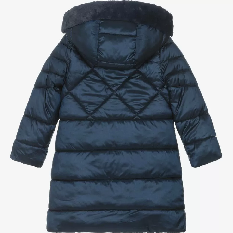 Mayoral Girls Navy Blue Hooded Puffer Coat^ Coats & Jackets