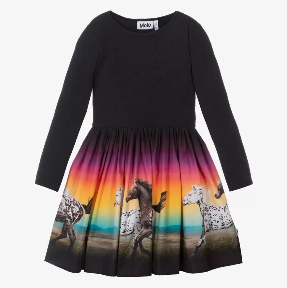 Molo Girls Navy Blue Organic Cotton Sunset Dress^ Dresses