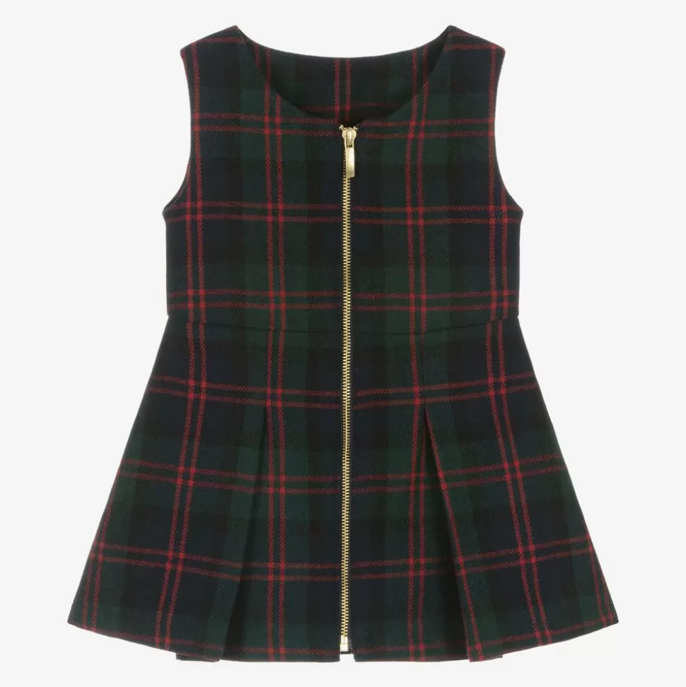 Lapin House Girls Navy Blue Tartan Wool Dress^ Dresses