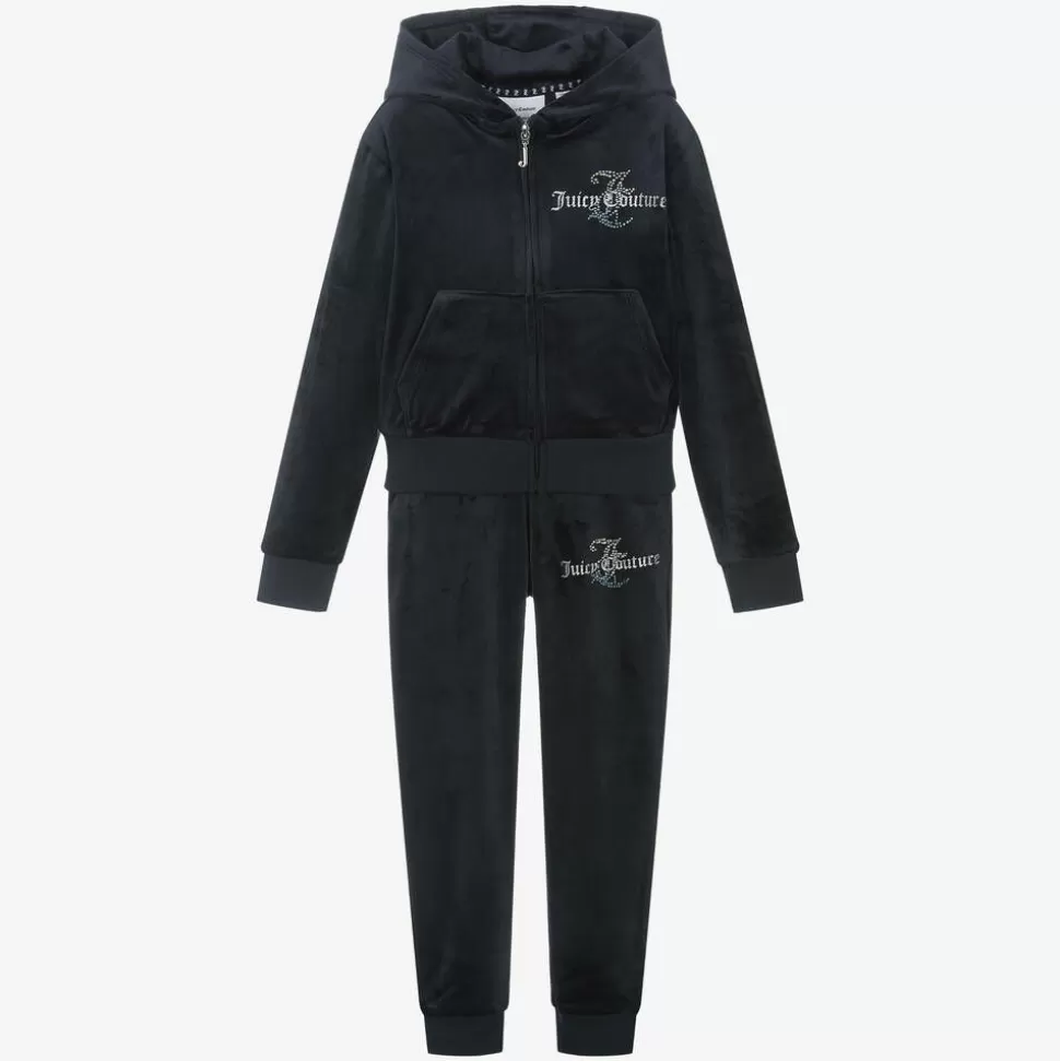 Juicy Couture Girls Navy Blue Velour Tracksuit^ Tracksuits