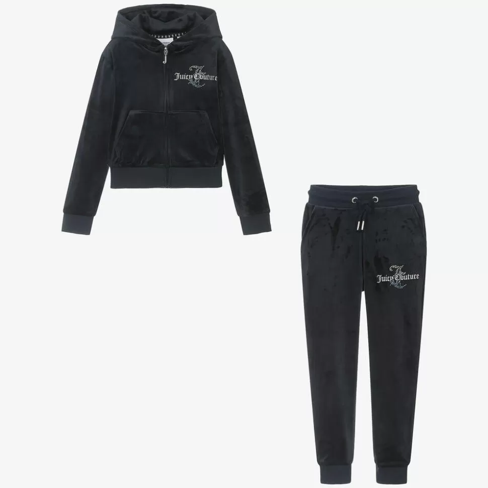 Juicy Couture Girls Navy Blue Velour Tracksuit^ Tracksuits