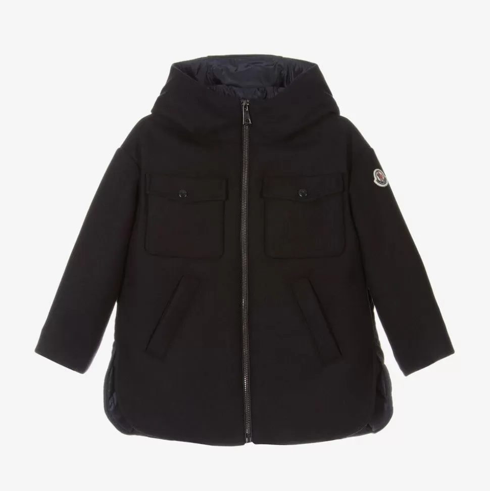 Moncler Enfant Girls Navy Blue Wool Coat^ Coats & Jackets