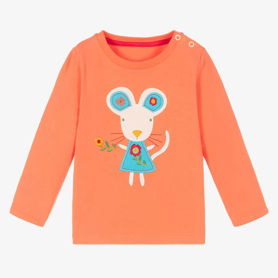 Blade amp; Rose Girls Orange Cotton Maura The Mouse Top^ Tops | Tops