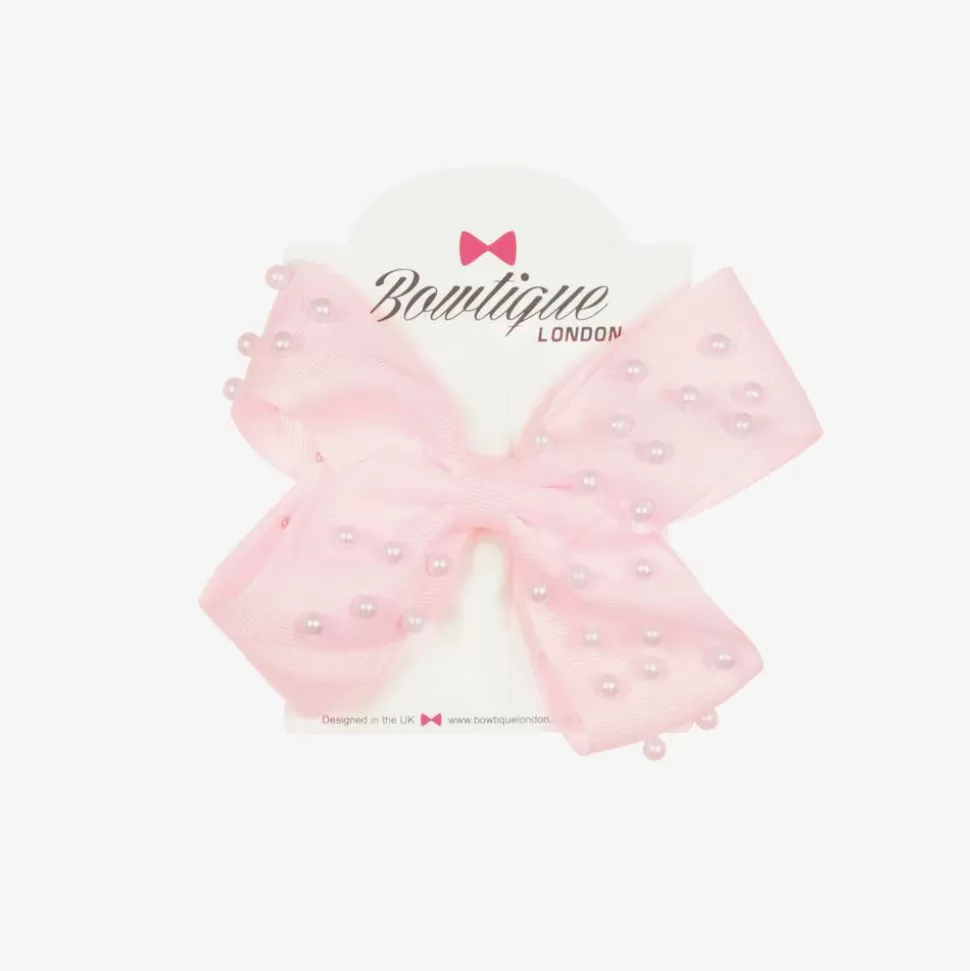 Bowtique London Girls Pale Pink Bow Hair Clip (11cm)^ Hair Accessories