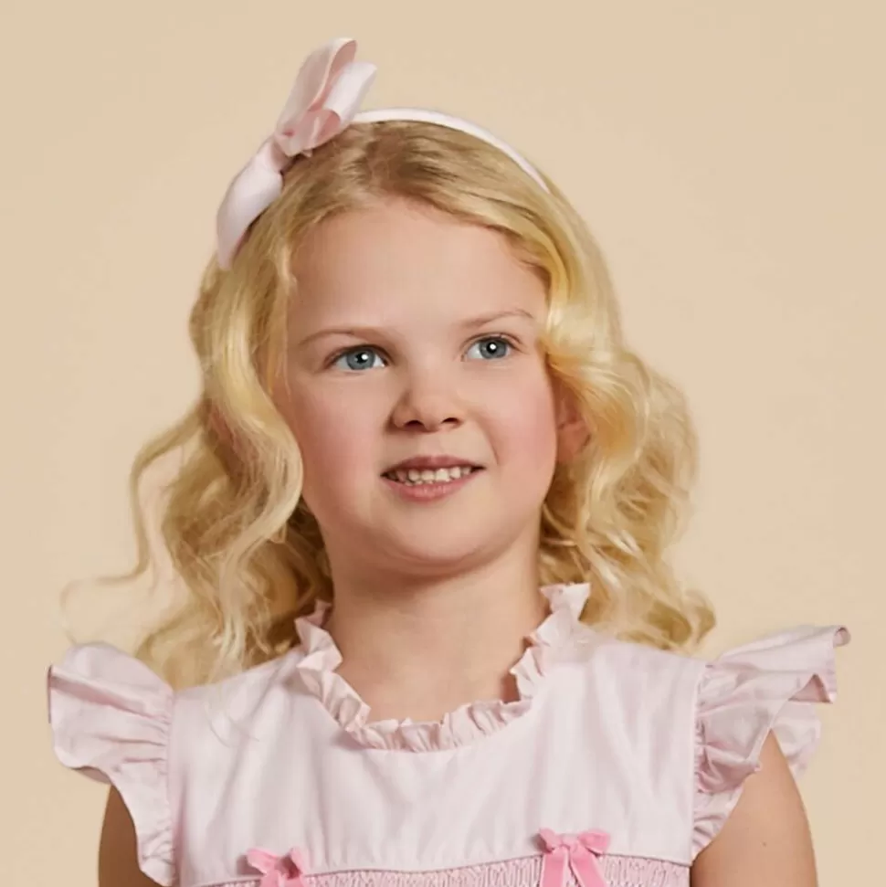 Peach Ribbons Girls Pale Pink Bow Hairband^ Hair Accessories