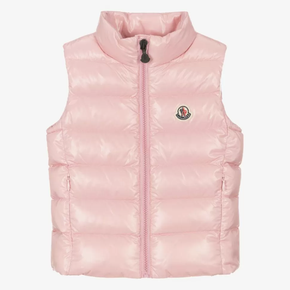 Moncler Enfant Girls Pale Pink Ghany Down Padded Gilet^ Coats & Jackets