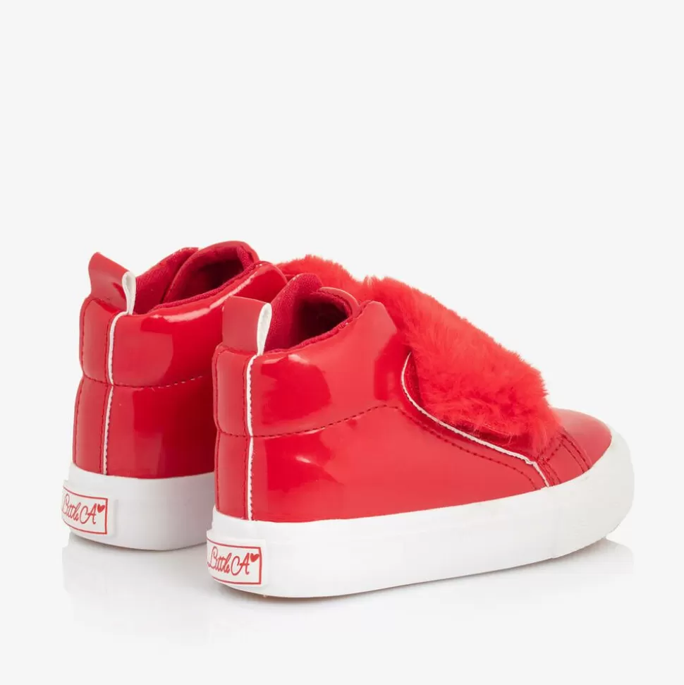 A Dee Girls Patent Red High Top Trainers^ Trainers