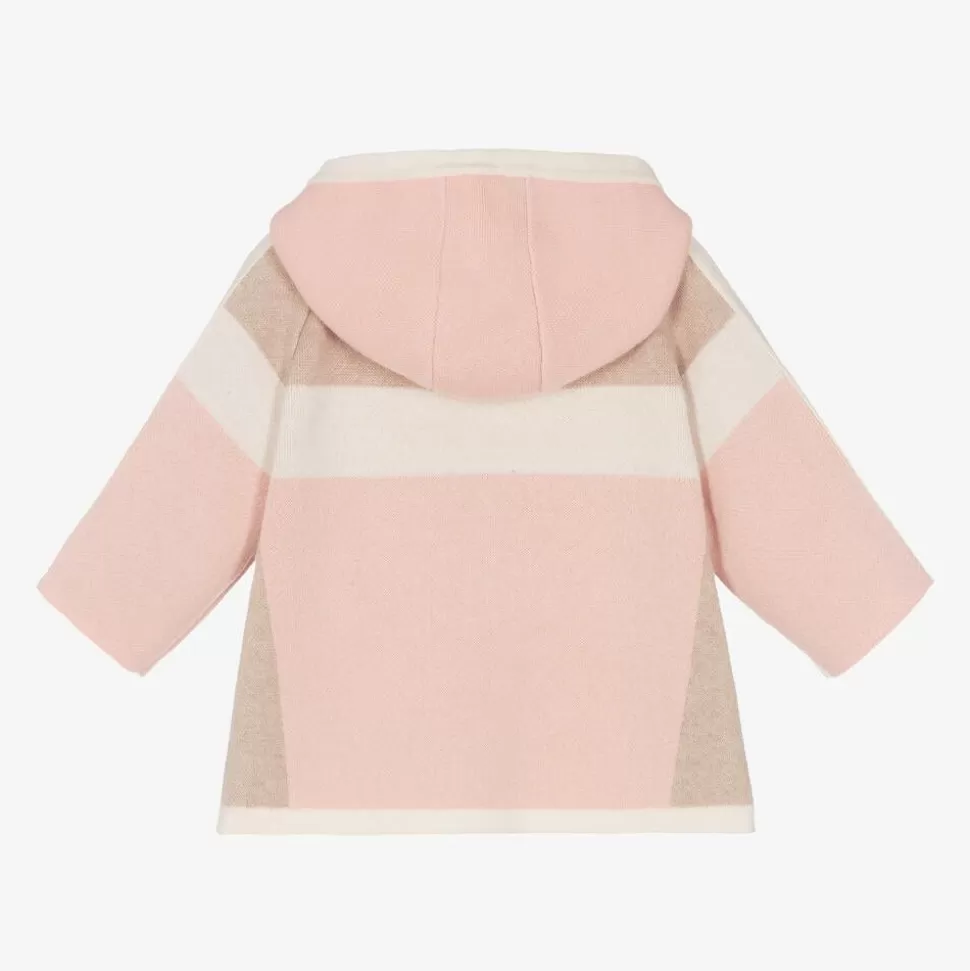 Chloé Girls Pink & Beige Cotton Knit Cardigan^ Tops
