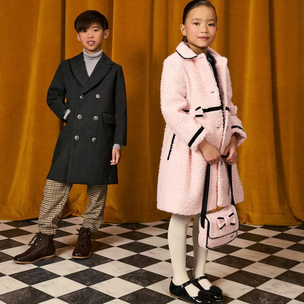 Patachou Girls Pink & Black Bouclé Coat^ Coats & Jackets