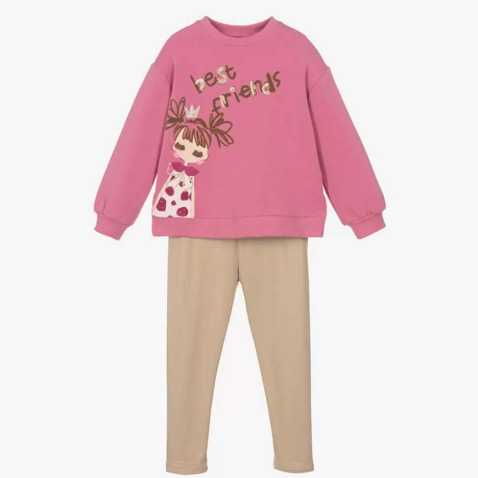 Mayoral Girls Pink & Gold Leggings Set^ Outfit Sets