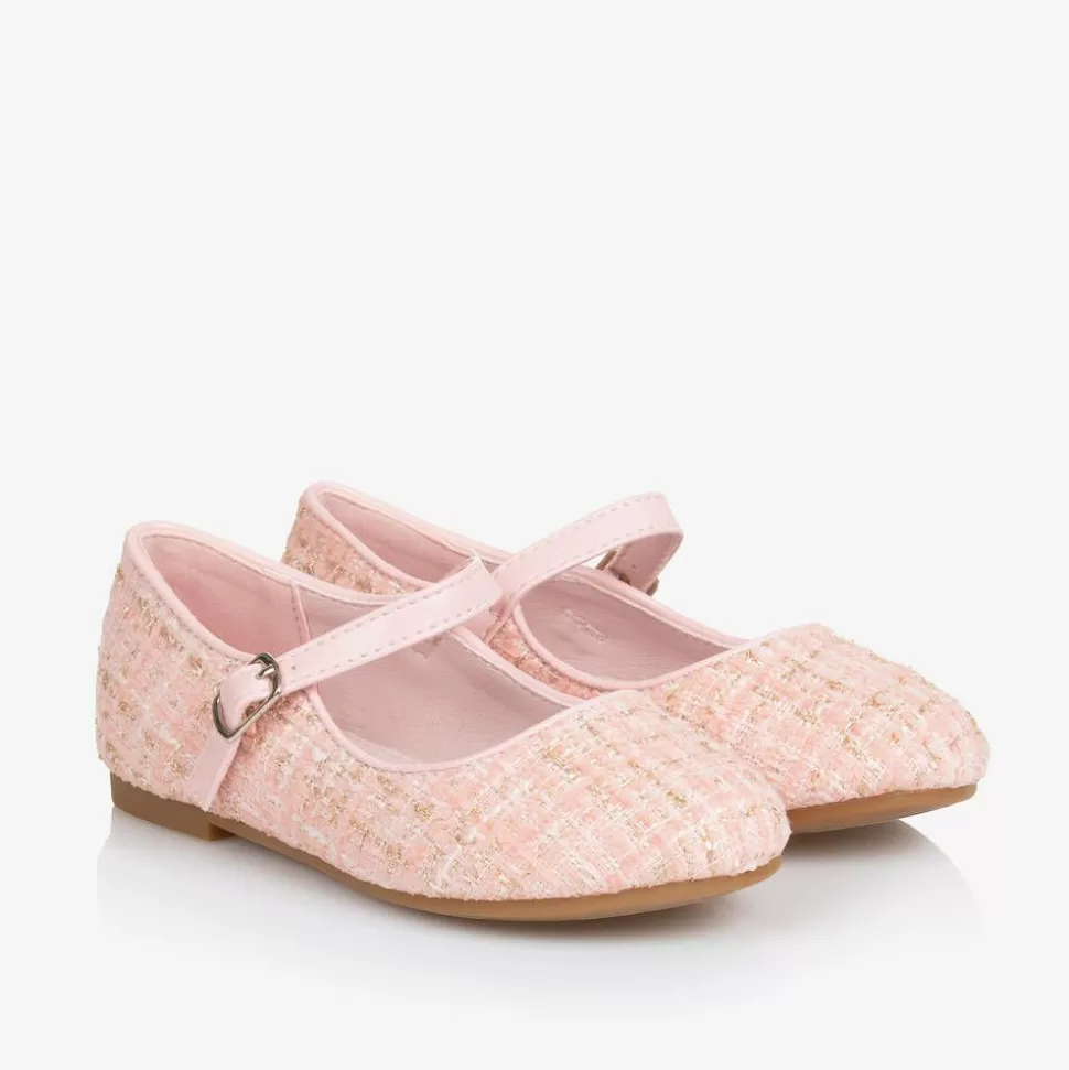 Sevva Girls Pink & Gold Tweed Shoes^ Bar Shoes | Bar Shoes