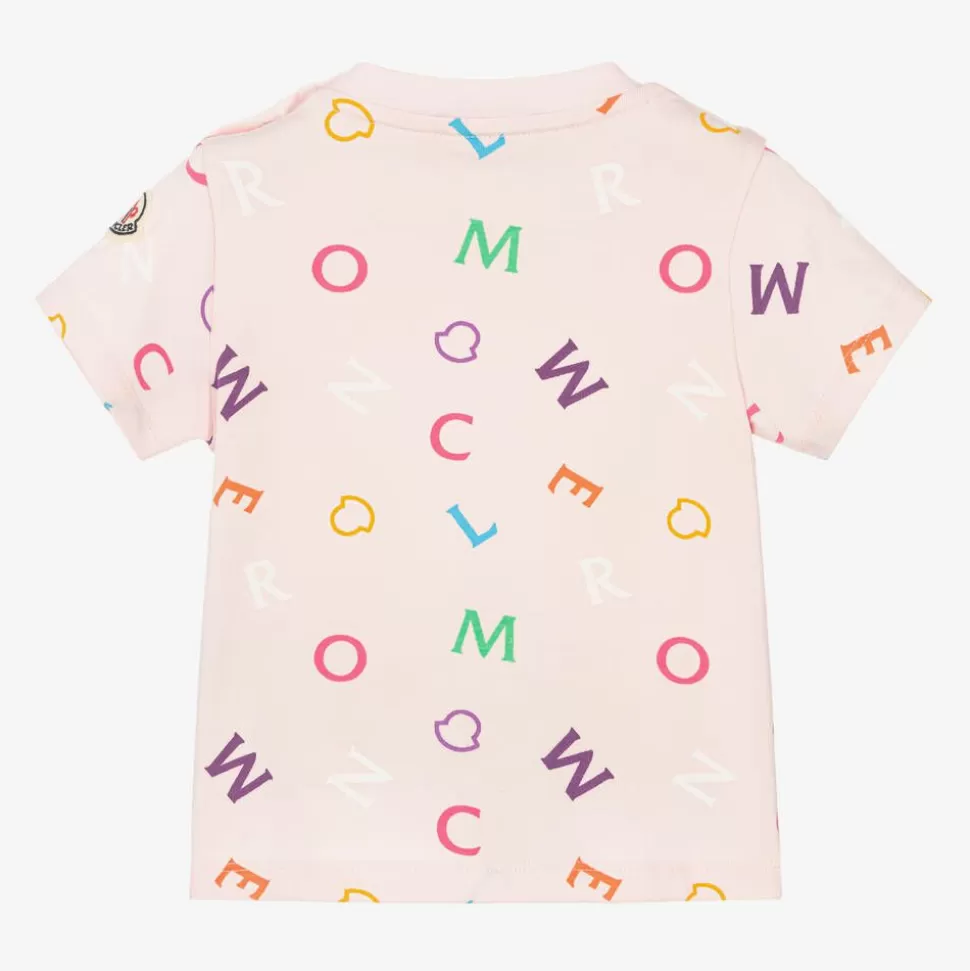 Moncler Enfant Girls Pink & Multi Logo T-Shirt^ Tops