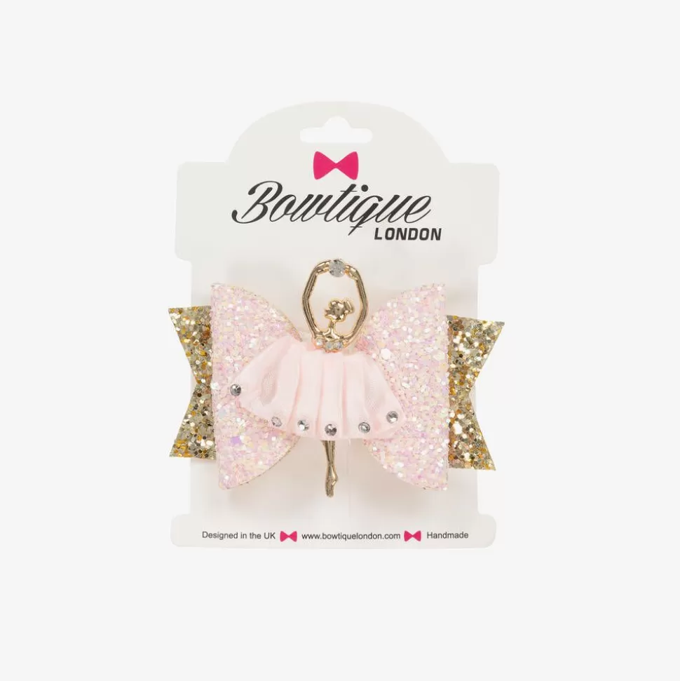 Bowtique London Girls Pink & Gold Ballerina Hair Clip (8cm)^ Hair Accessories