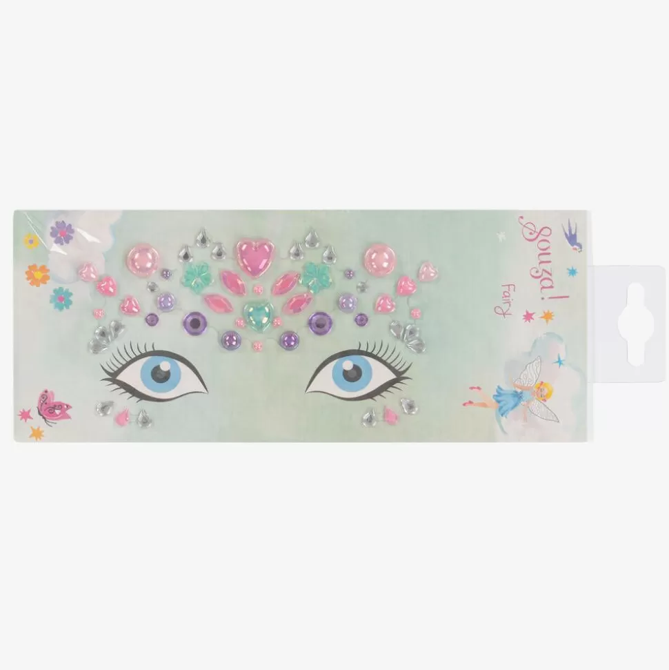 Souza Girls Pink & Green Gem Makeup Stickers^ Costumes
