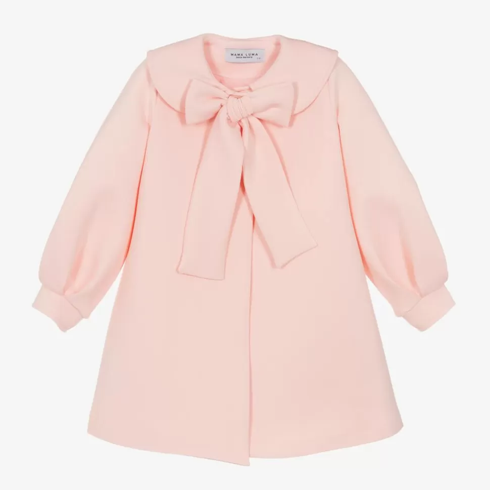 Mama Luma Girls Pink Bow Coat^ Coats & Jackets