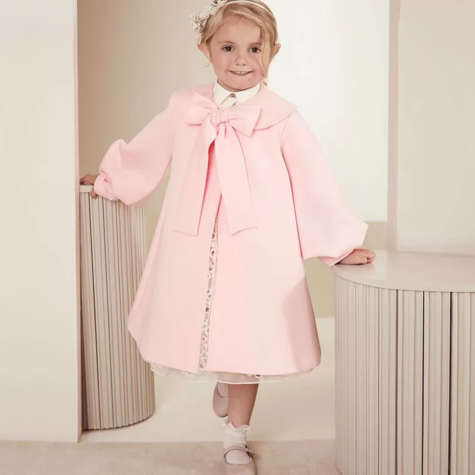 Mama Luma Girls Pink Bow Coat^ Coats & Jackets