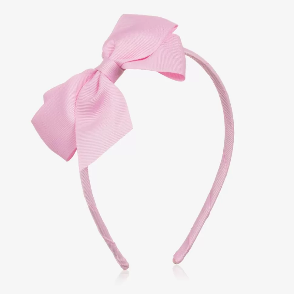 Peach Ribbons Girls Pink Bow Hairband^ Hair Accessories
