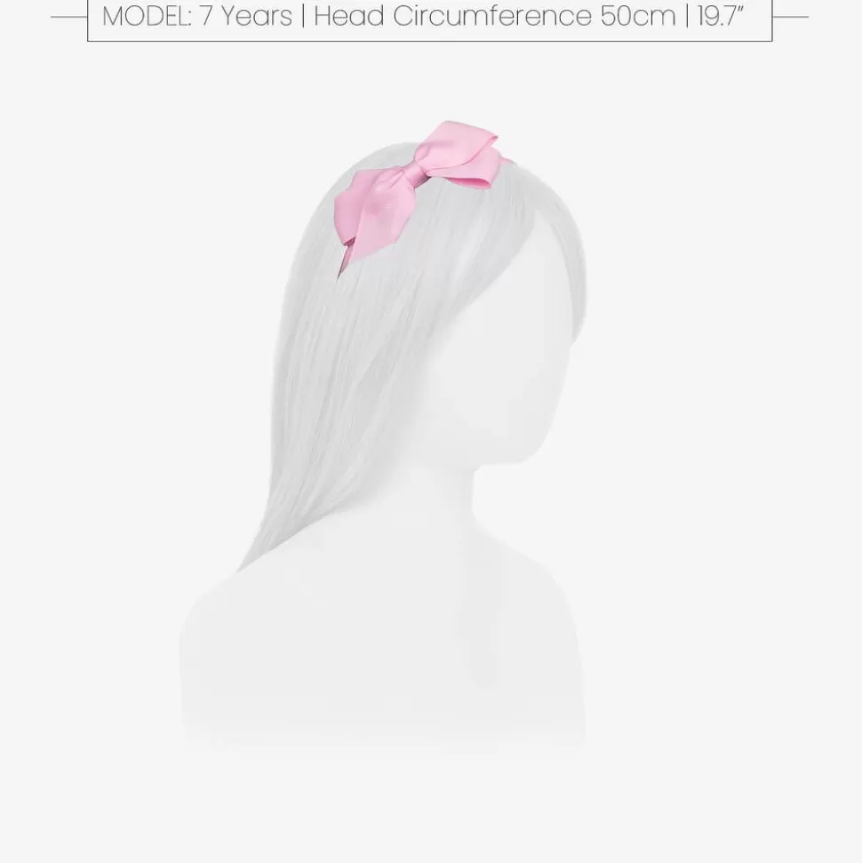 Peach Ribbons Girls Pink Bow Hairband^ Hair Accessories