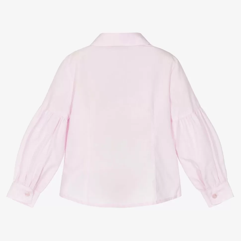 Balloon Chic Girls Pink Cotton Bow Blouse^ Tops