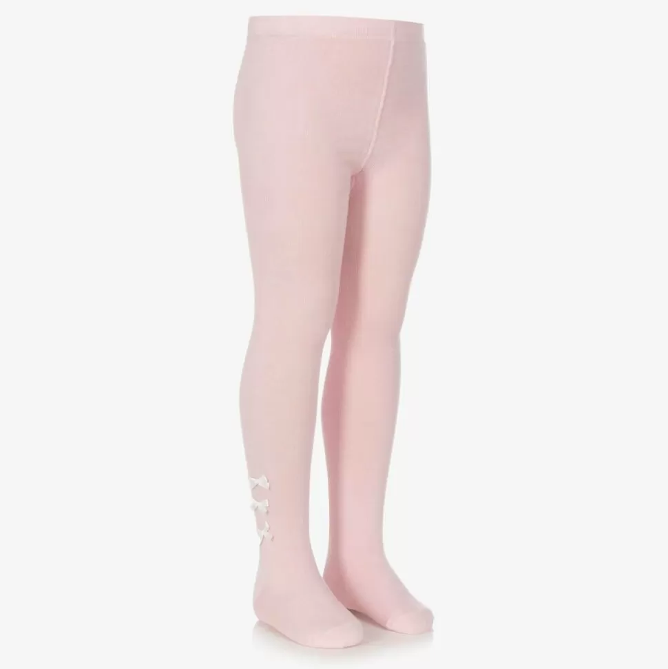 Pretty Originals Girls Pink Cotton Bow Tights^ Tights