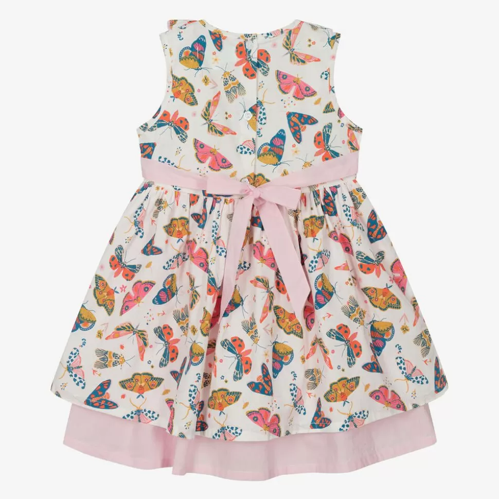 Powell Craft Girls Pink Cotton Butterfly Print Dress^ Dresses