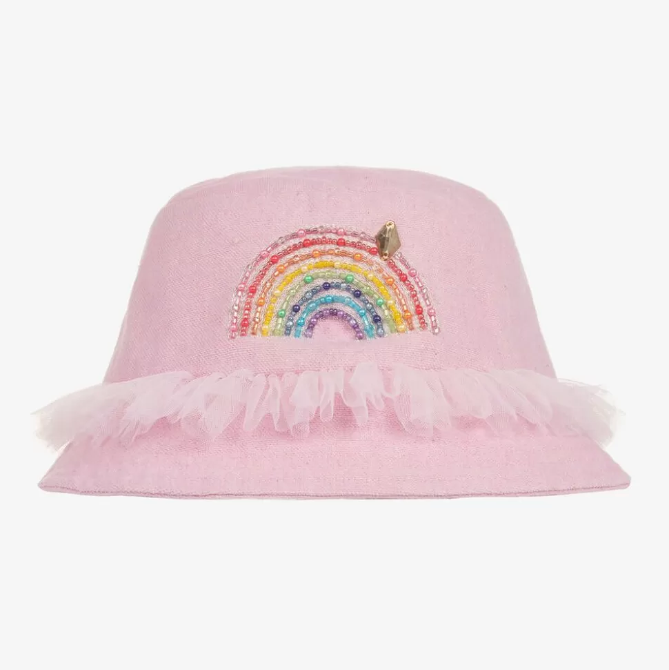 Tutu du Monde Girls Pink Cotton Canvas Rainbow Bucket Hat^ Hats