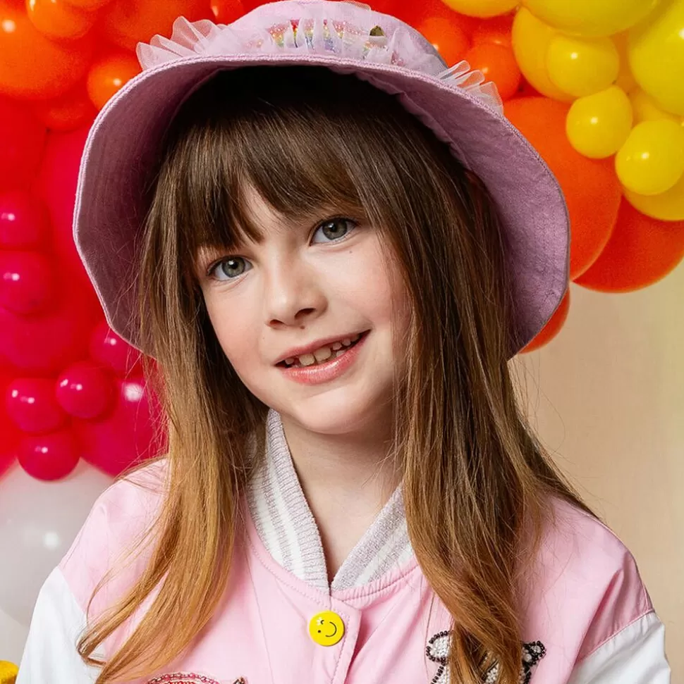 Tutu du Monde Girls Pink Cotton Canvas Rainbow Bucket Hat^ Hats
