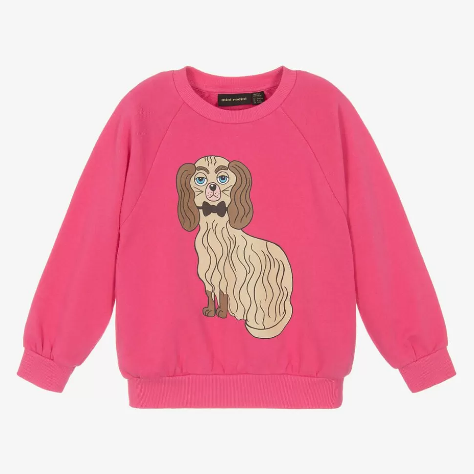 Mini Rodini Girls Pink Cotton Dog Print Sweatshirt^ Gifts