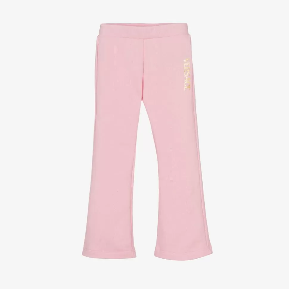 Versace Girls Pink Cotton Flared Joggers^ Trousers
