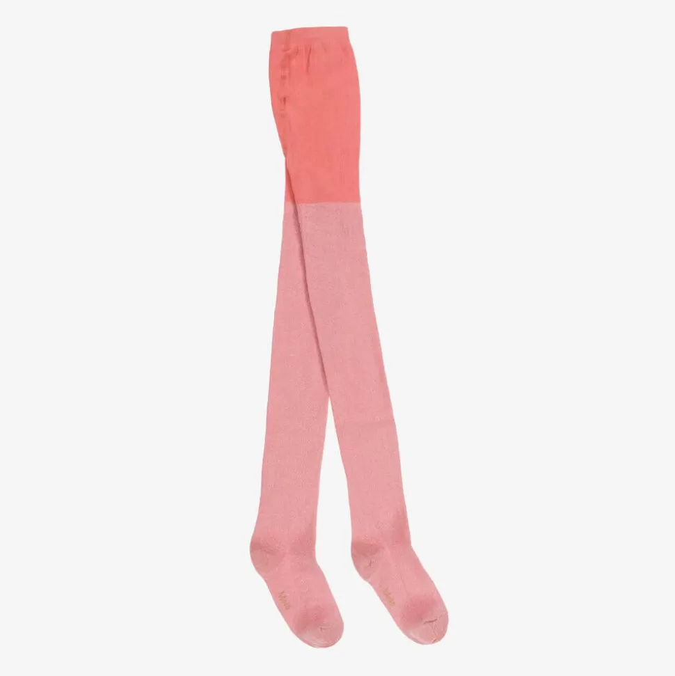 Molo Girls Pink Cotton Glitter Tights^ Tights