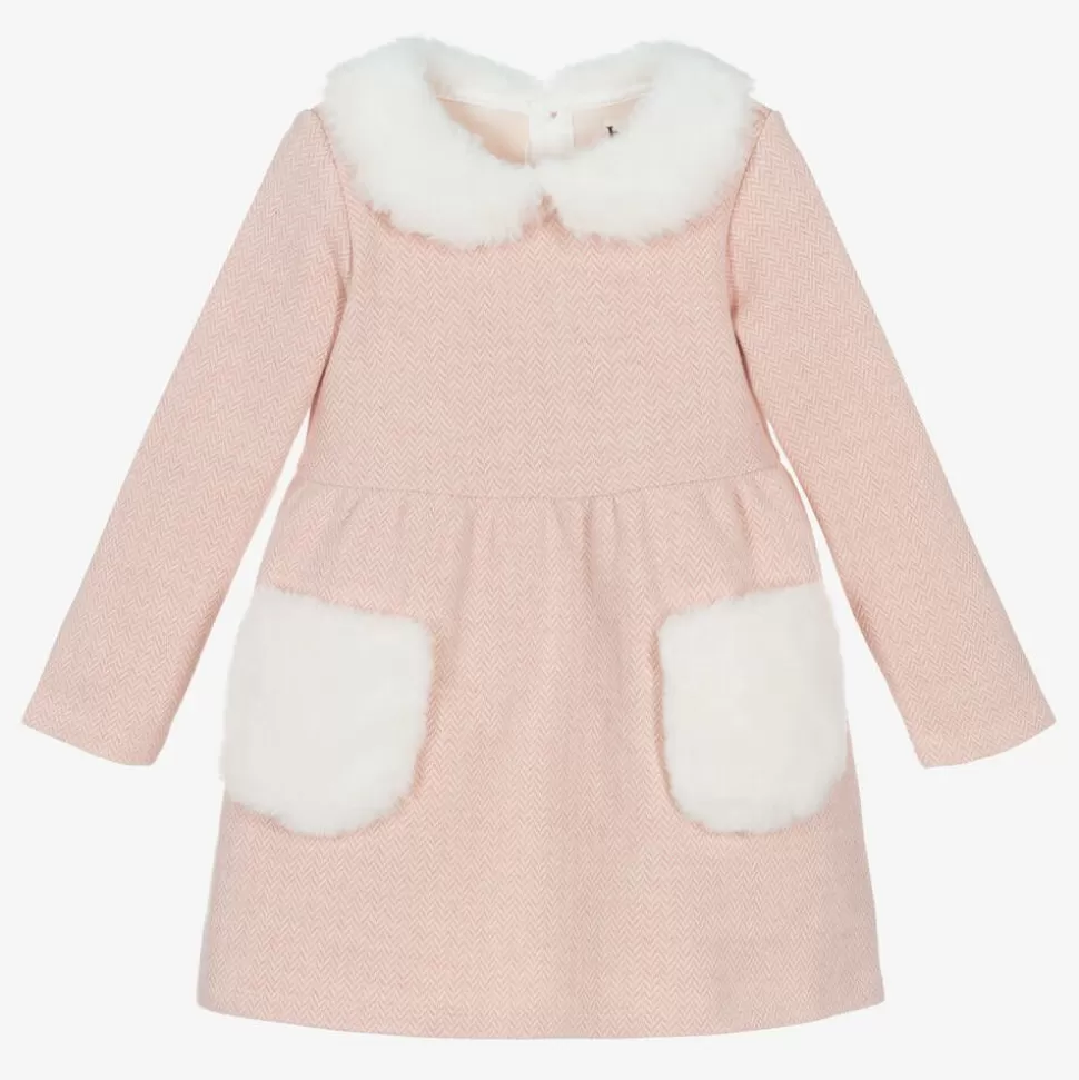 Hatley Girls Pink Cotton Herringbone Dress^ Dresses