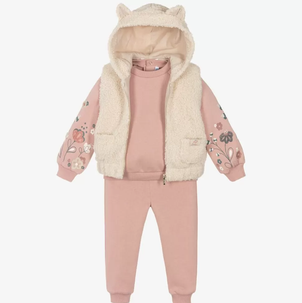 Mayoral Girls Pink Cotton Tracksuit Set^ Tracksuits