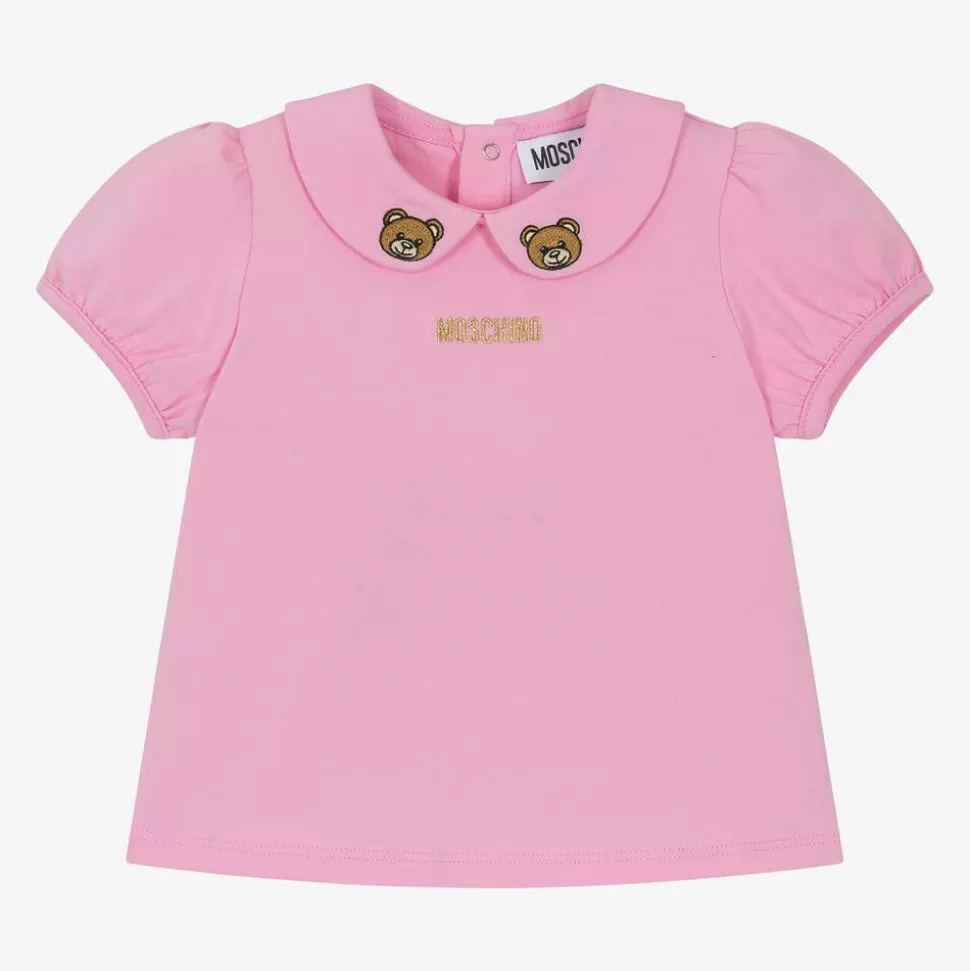 Moschino Baby Girls Pink Cotton T-Shirt^ Tops