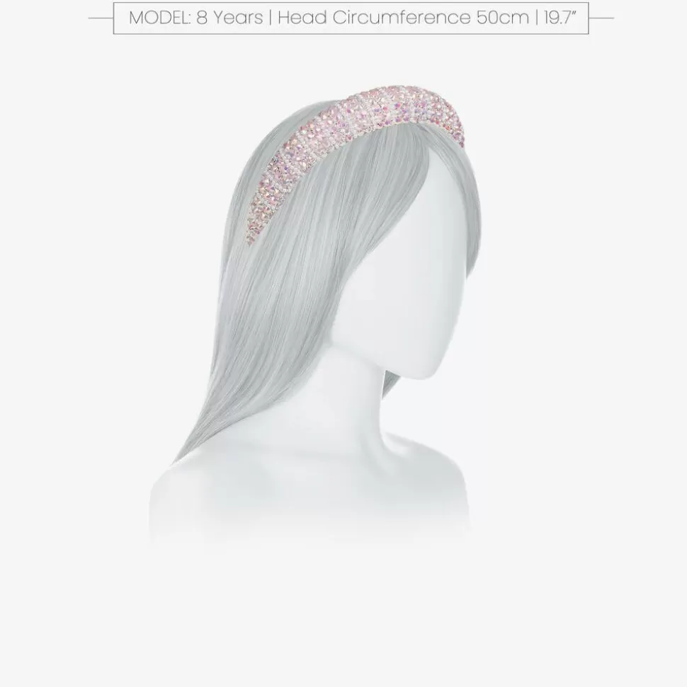David Charles Girls Pink Diamanté Padded Hairband^ Hair Accessories