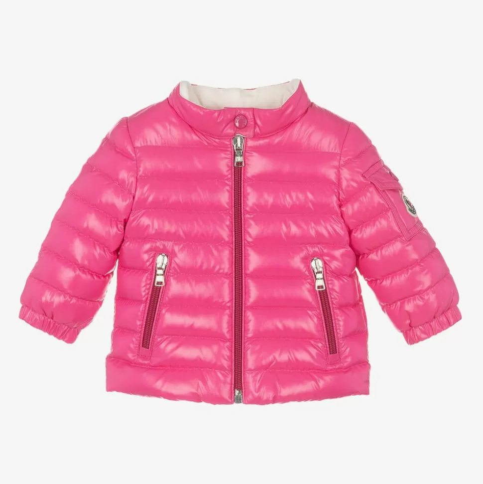 Moncler Enfant Girls Pink Down Padded Paulas Jacket^ Coats & Jackets