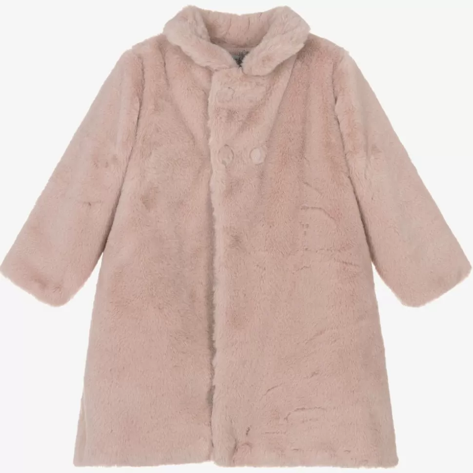 Mebi Girls Pink Faux Fur Coat^ Coats & Jackets