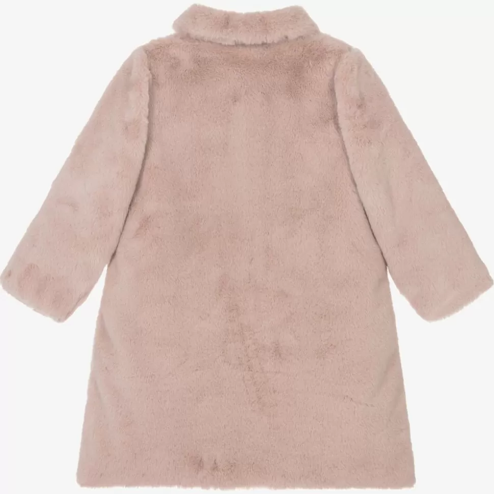 Mebi Girls Pink Faux Fur Coat^ Coats & Jackets