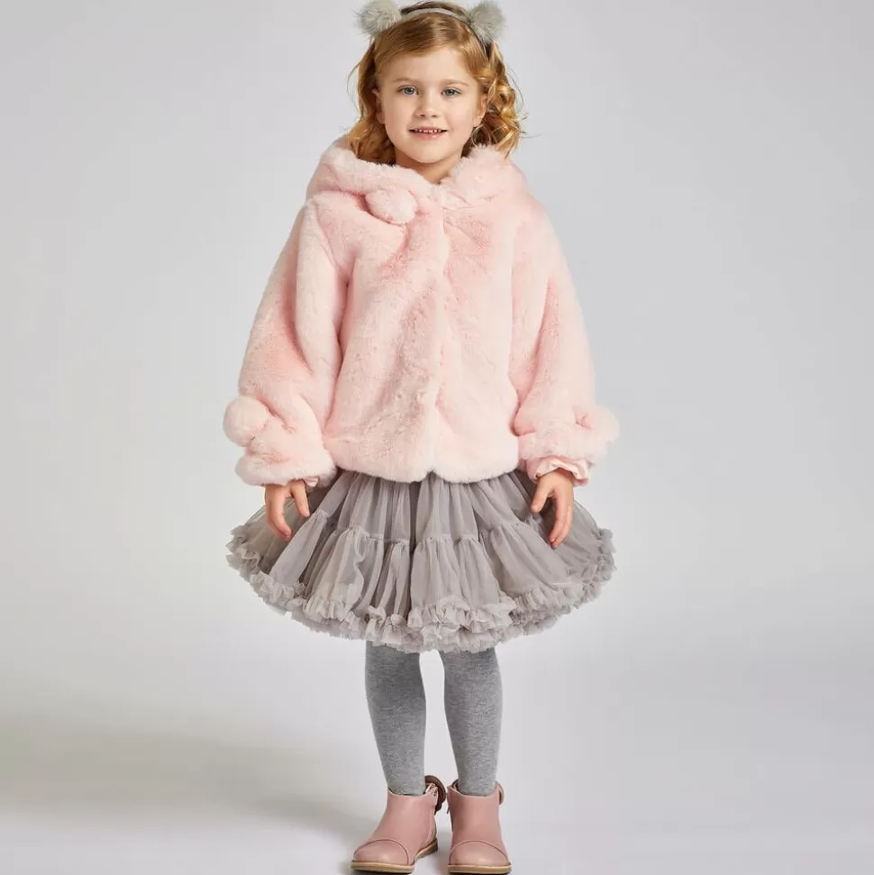 Bowtique London Girls Pink Faux Fur Hooded Jacket^ Coats & Jackets