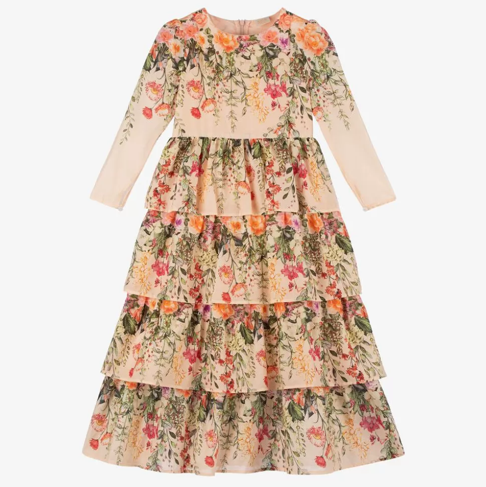 Marlo Kids Girls Pink Floral Cotton Dress^ Dresses
