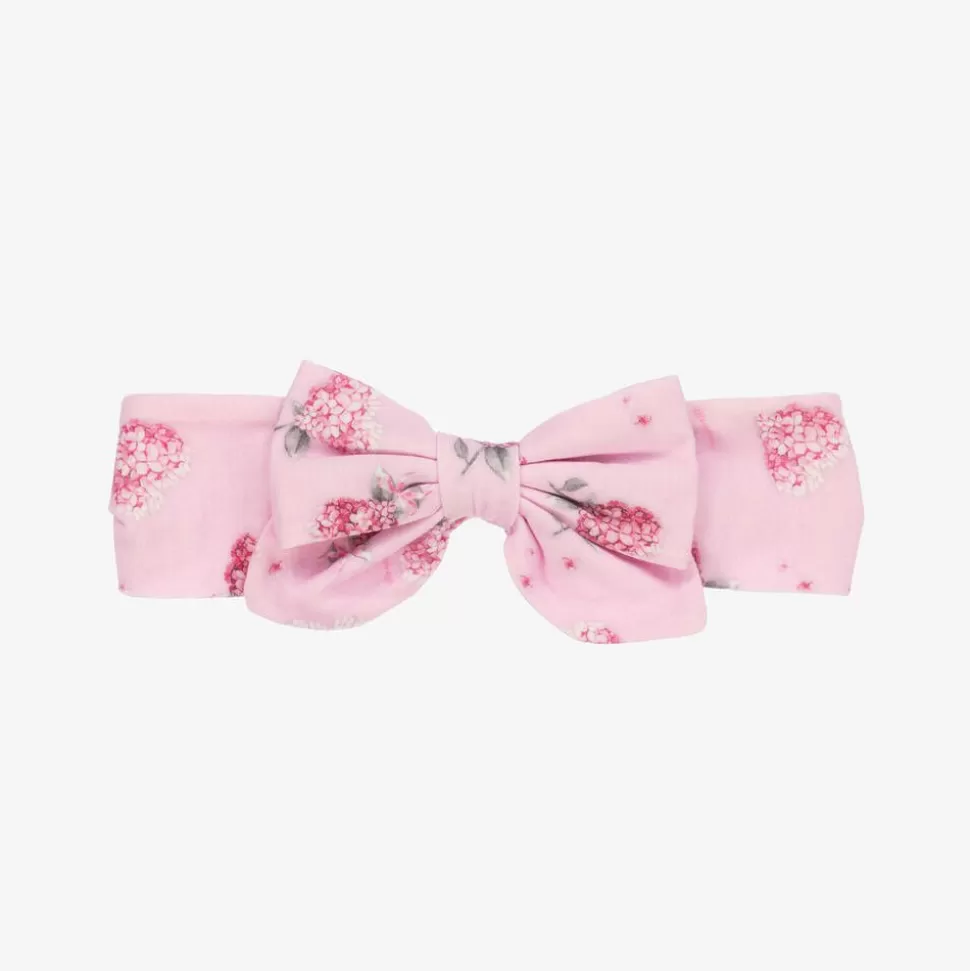 Monnalisa Girls Pink Floral Cotton Headband^ Hair Accessories