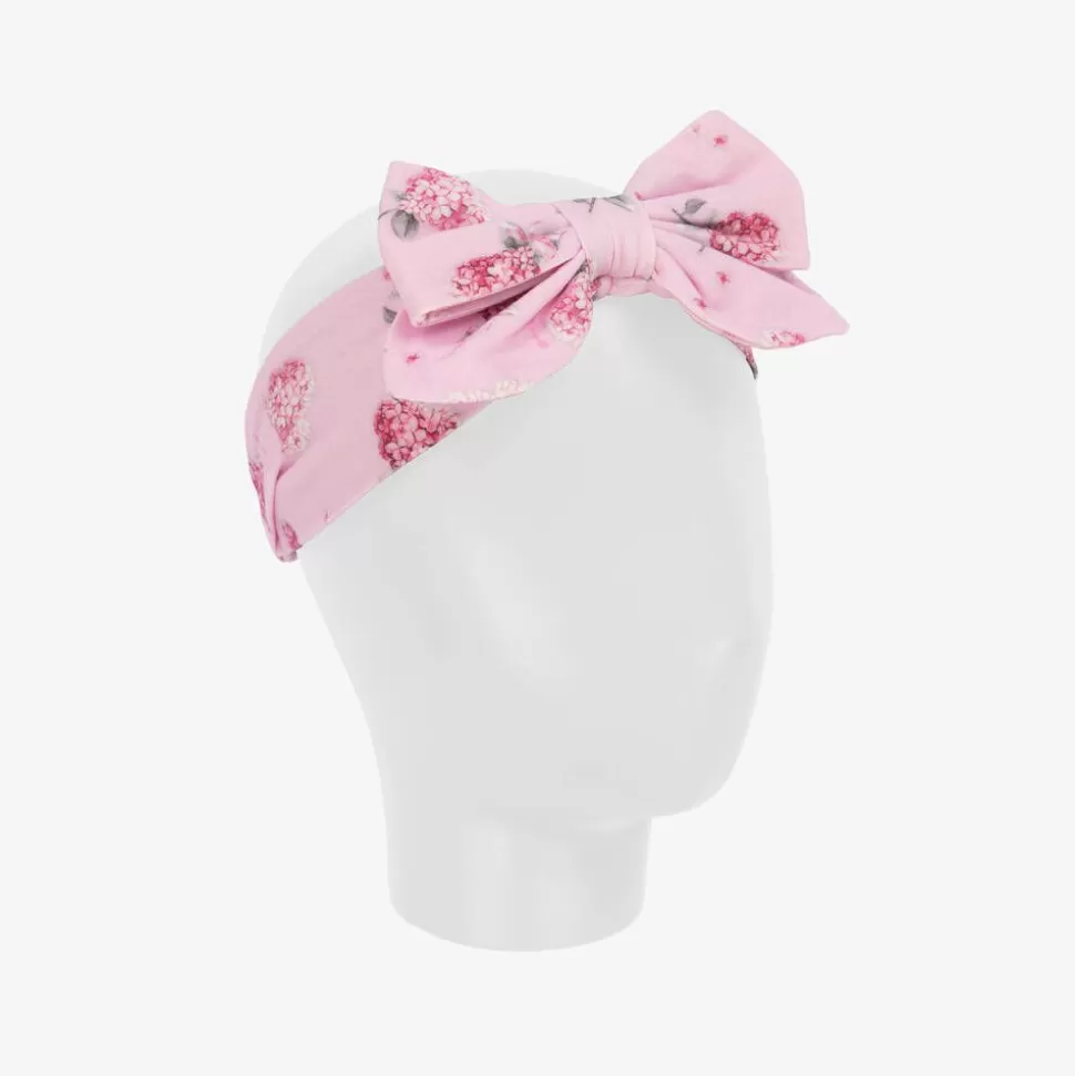 Monnalisa Girls Pink Floral Cotton Headband^ Hair Accessories
