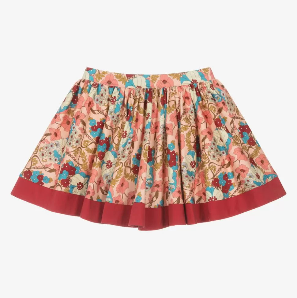 The Middle Daughter Girls Pink Floral Cotton Skirt^ Skirts