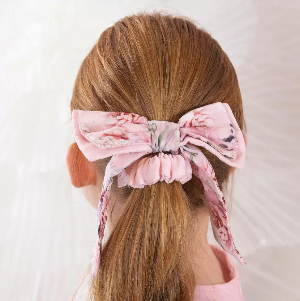 Patachou Girls Pink Floral Hair Bow Elastic^ Hair Accessories