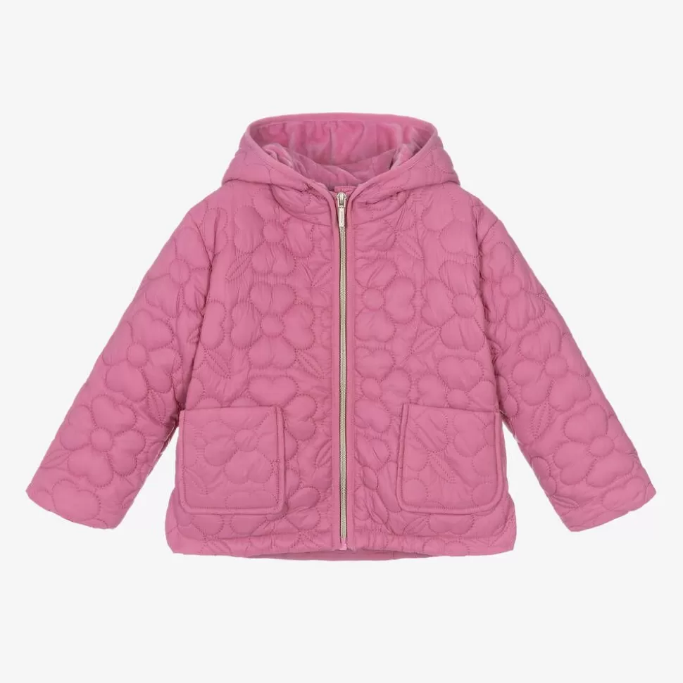 Mayoral Girls Pink Floral Quilted Jacket^ Coats & Jackets