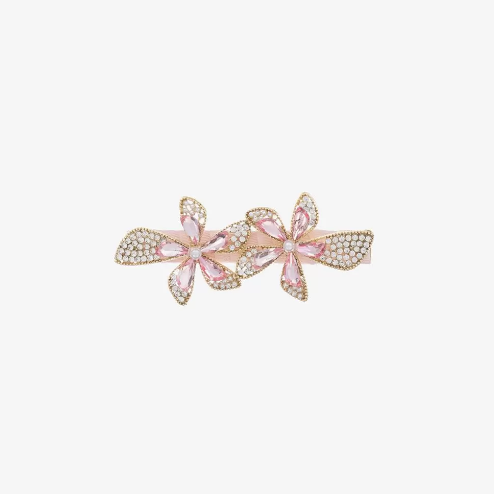 David Charles Girls Pink Flower Hair Clip (8cm)^ Hair Accessories